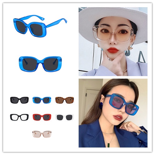 Kính Mát Tròng Vuông Gọng Lớn Trong Suốt Chống Tia UV400 Phong Cách Cổ Điển Thời Trang Cho Nam Và Nữ