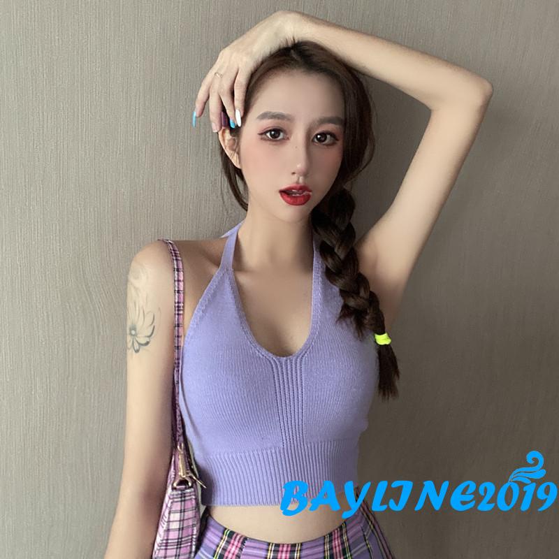 Áo lửng hai dây màu sắc kiểu dáng thời trang gợi cảm cho nữ