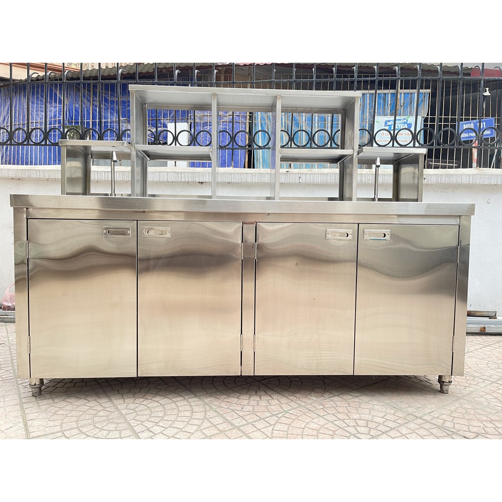 SẴn hàng Quầy inox, quầy pha chế chuyên dành cho các quán trà 1m8 bảo hành 12 tháng