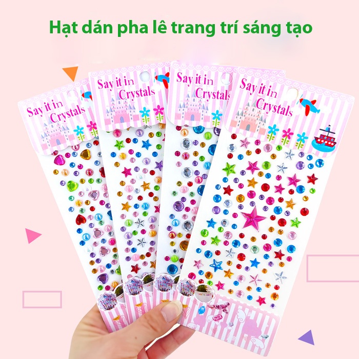 Hạt dán pha lê cho bé trang trí sáng tạo