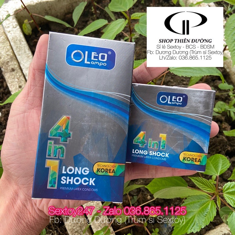 Bao Cao Su Oleo Lampo 4in1 Kéo Dài Thời Gian Gân Gai Longshock