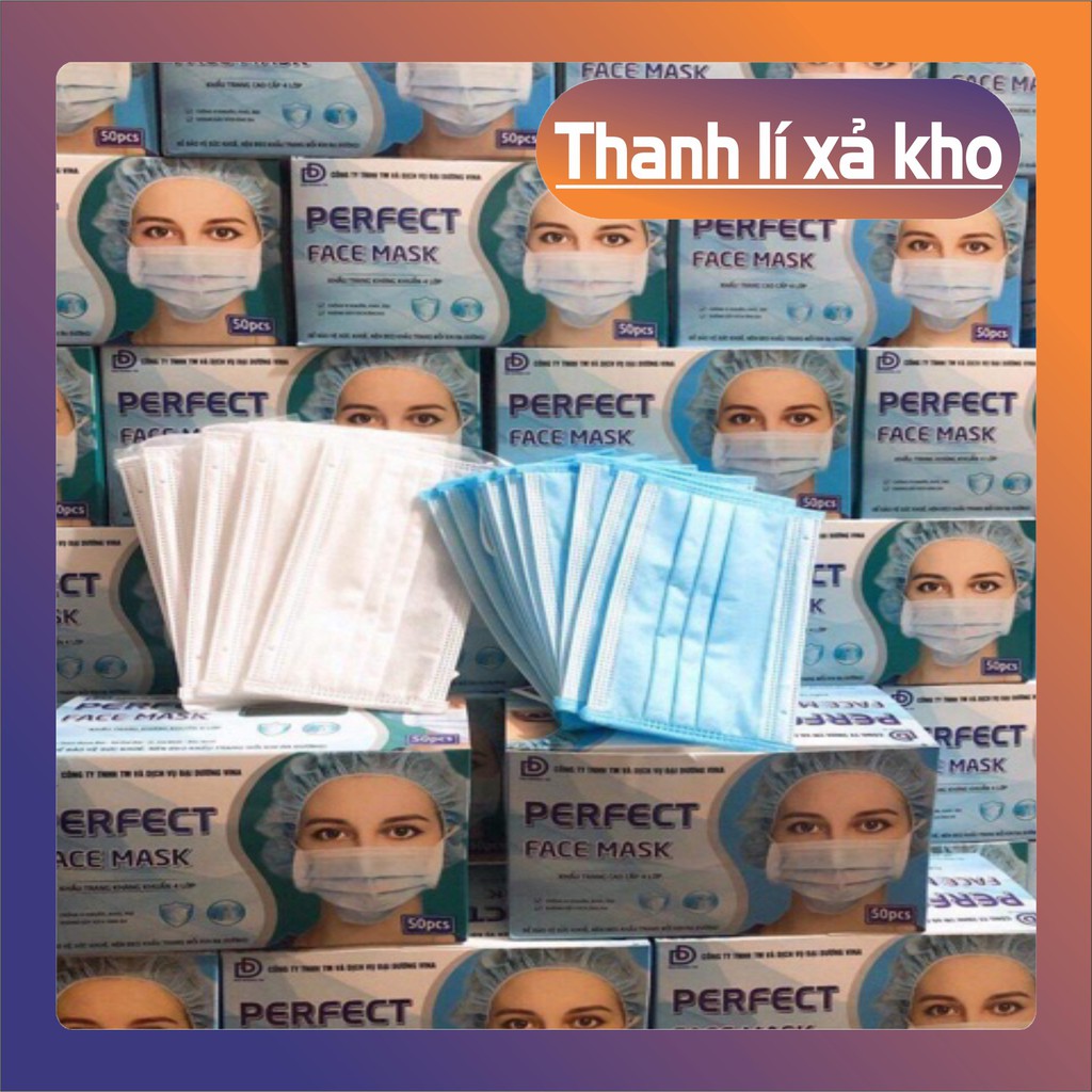 [RẺ VÔ ĐỊCH] Hộp Khẩu Trang Y Tế 50 Chiếc Hàng 4 Lớp Kháng Khuẩn Ngăn Ngừa Vi Khuẩn,Khói Bụi Độc Hại.HÀNG CÓ SẴN