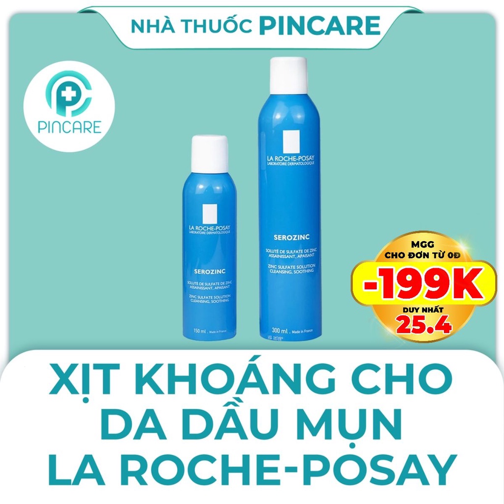 Xịt khoáng La Roche Posay Serozinc cho da dầu mụn - Hàng chính hãng - Nhà thuốc PinCare