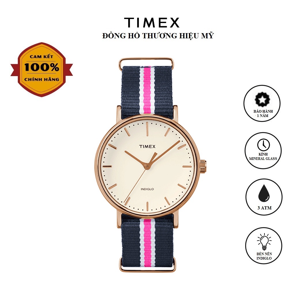 Đồng hồ Unisex Nam Nữ Timex The Fairfield 37mm TW2P91500 Dây Vải - Chính Hãng