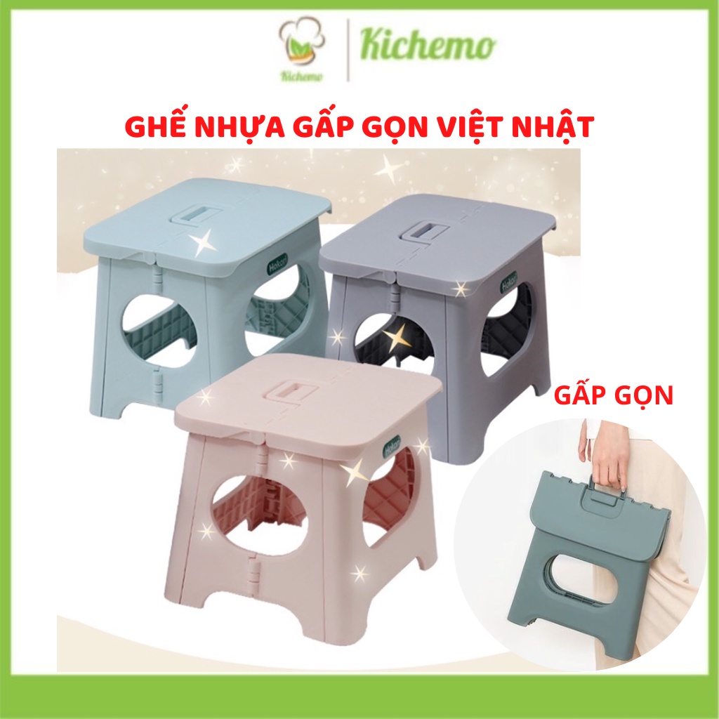 Ghế nhựa gấp gọn ghế đẩu cao tiết kiệm không gian nhựa Việt Nhật