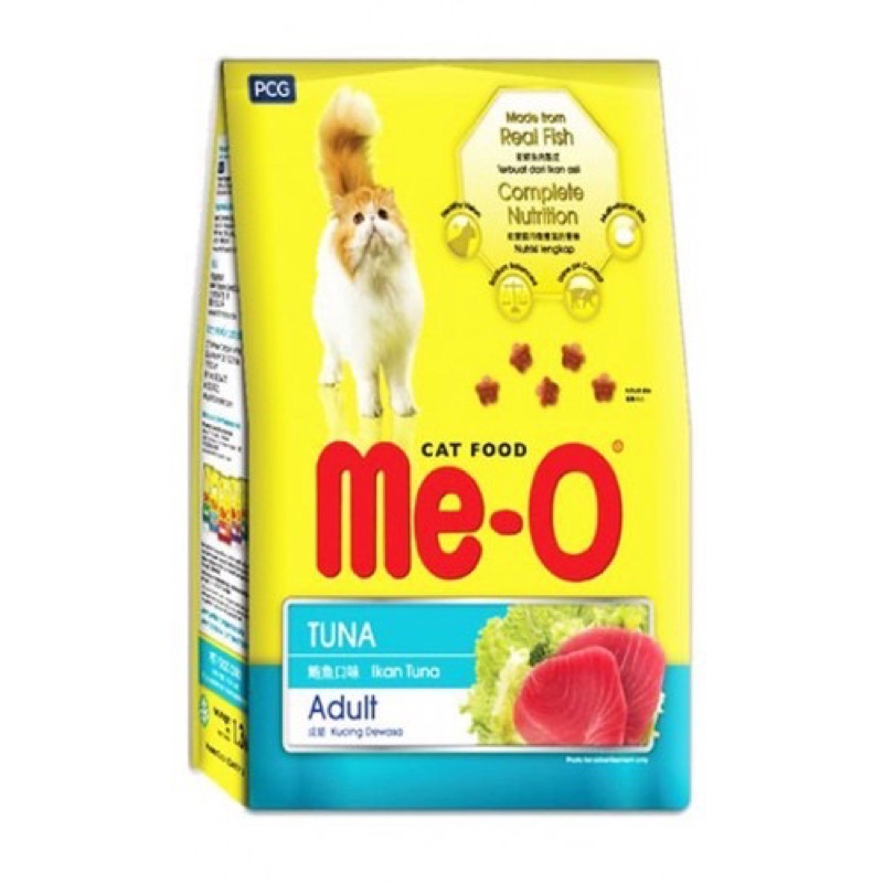 THỨC ĂN MÈO LỚN Me-O Dạng hạt Vị cá thu Túi 1.2kg Xuất xứ Thái Lan