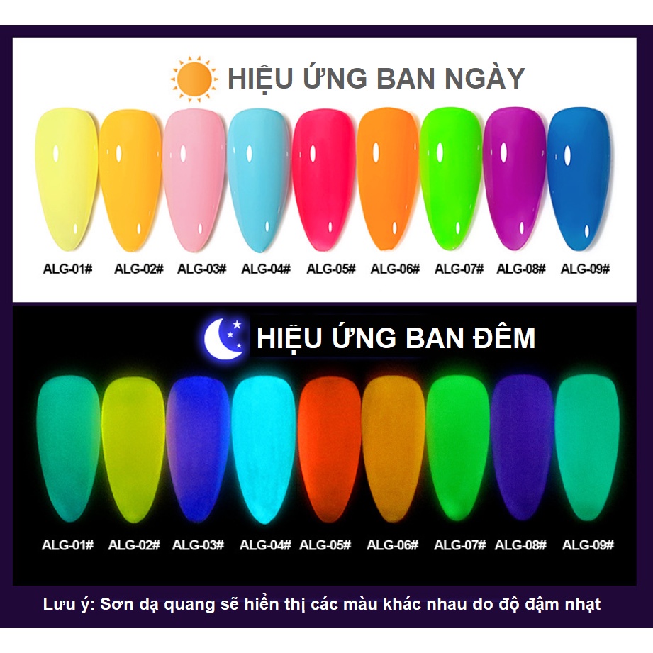 Sơn Gel AS Red | Dạ Quang Phát Sáng Ban Đêm Pastel Màu Kẹo | Mã ALG