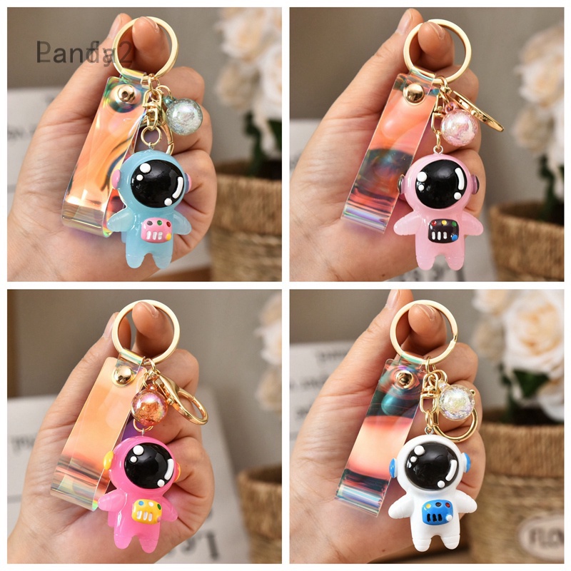 Móc khóa hình phi hành gia hoạt hình bằng acrylic có đèn dễ thương