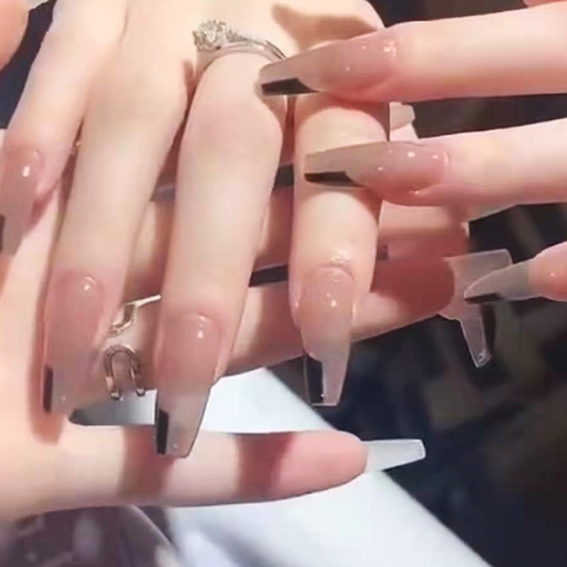 KOLIN set 24 móng tay giả gửi một keo dáng yêu nail giả móng tay giả kiểu pháp 13105