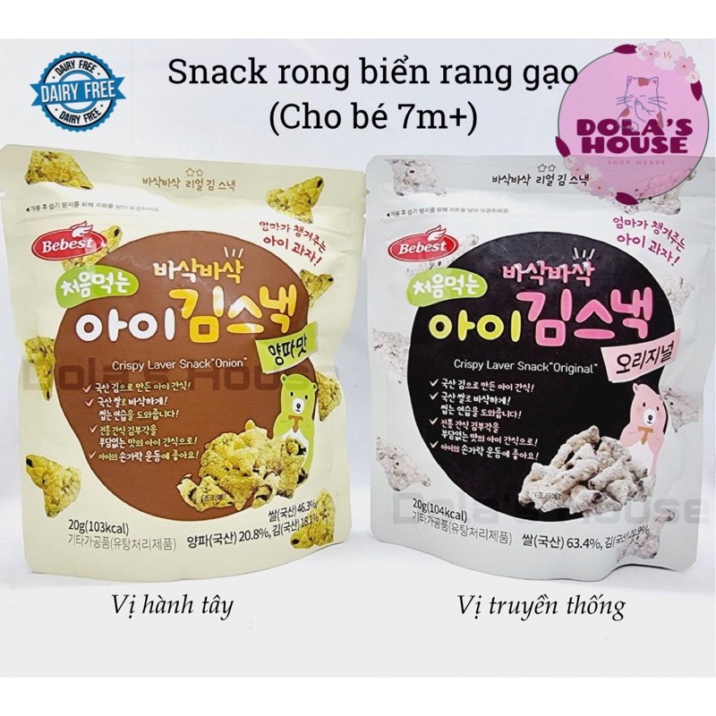 Snack rong biển rang gạo Bebest