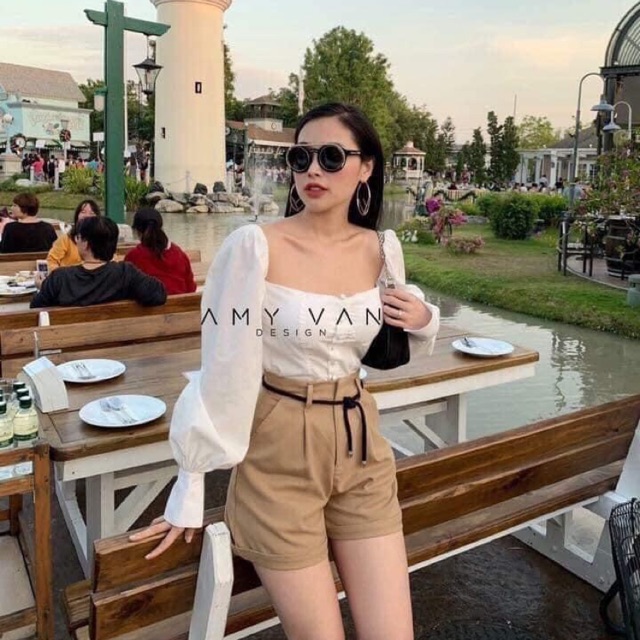 [CÓ SẴN] ❤️ SET ÁO SƠ MI TAY PHỒNG + QUẦN,KÈM NỊT