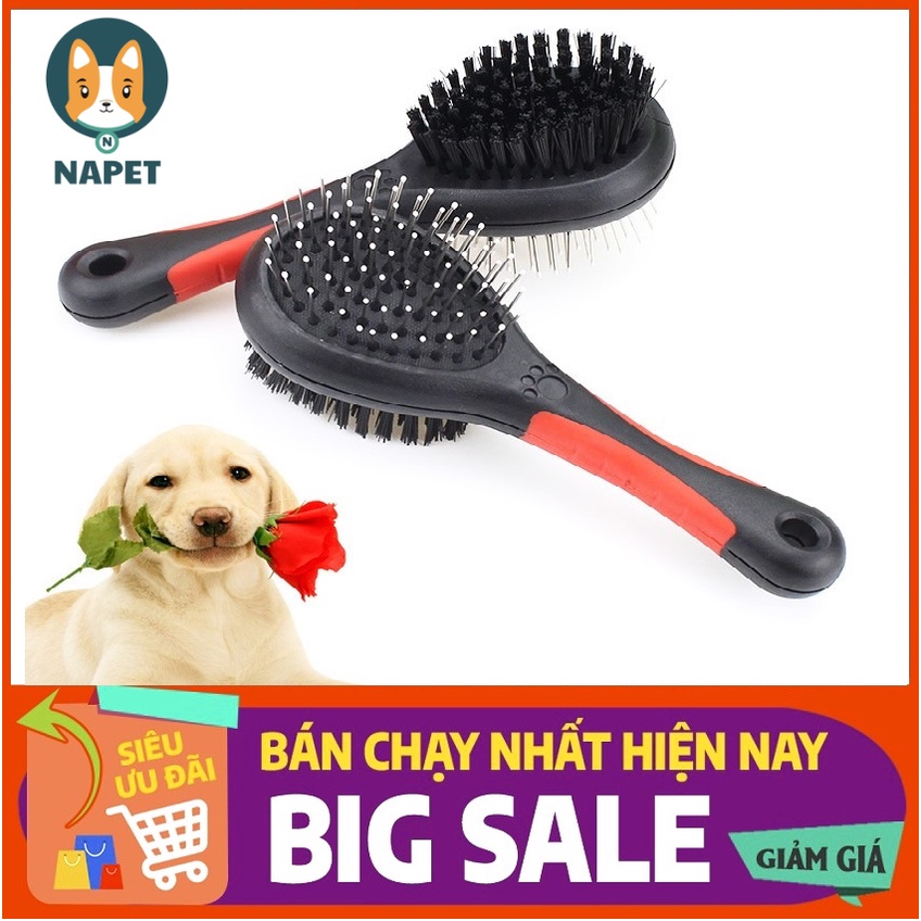 Lược chải lông 2 mặt gỡ rối lấy được lông rụng lông chết loại bỏ tối đa lông rối cho chó mèo