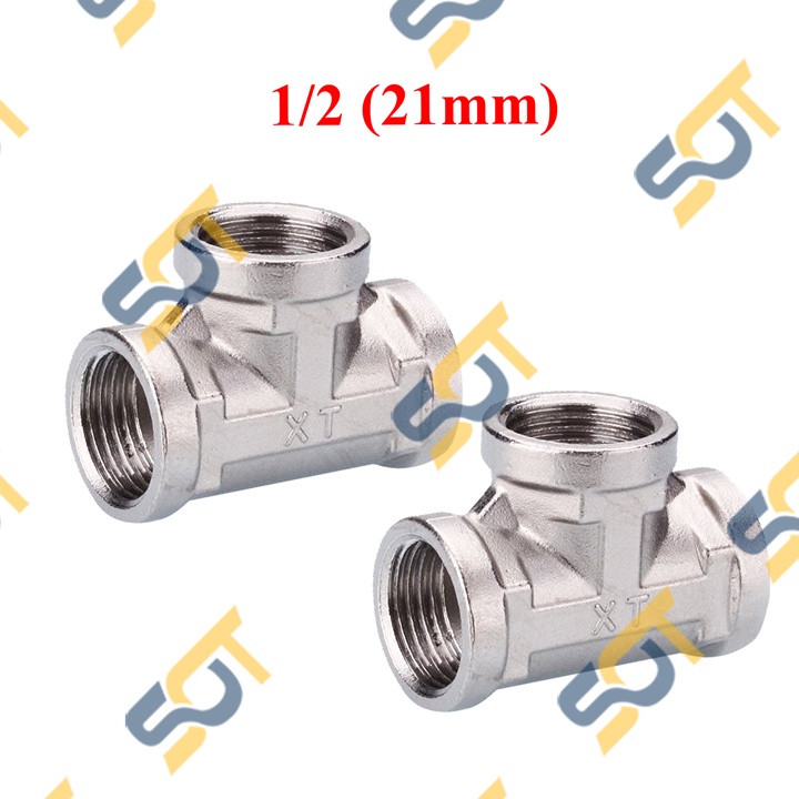 [TÊ NỐI REN] Tê inox G 1/2 (21) DN15 ba đầu chia ren trong T phù hợp với các loại ren BSP hệ G dân dụng - Bằng Inox