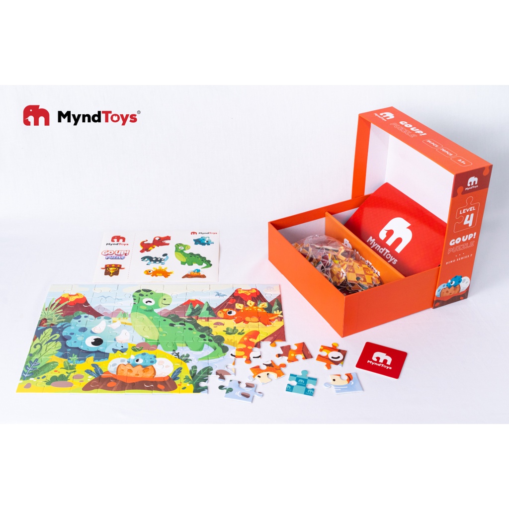 Đồ chơi Myndtoys Việt Nam - Xếp Hình khủng long Go Up! Puzzle Level 4 - Dino Series F Cho Bé 4 Tuổi