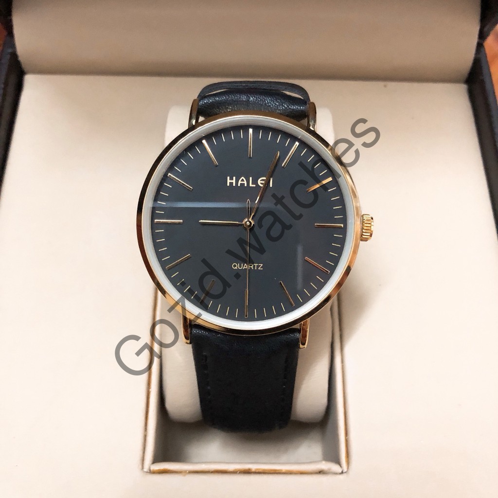 Cặp đồng hồ Nam Nữ HALEI dây da thời thượng -Gozid.watches