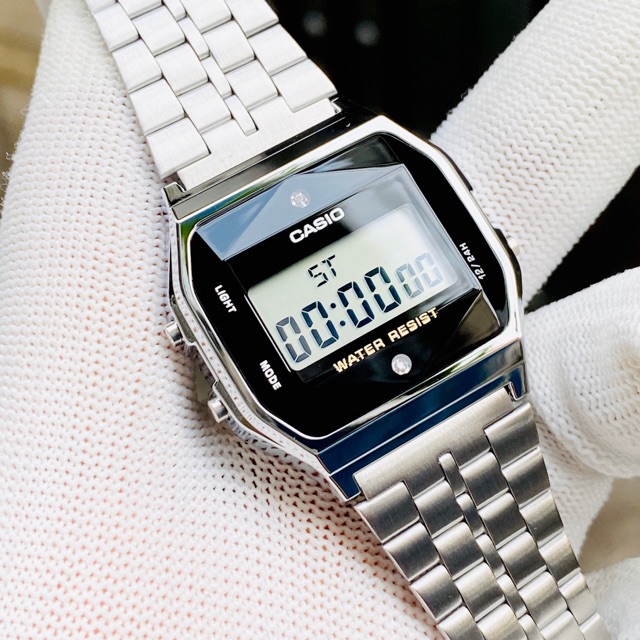 Đồng hồ điện tử nam dây thép Casio A159 Silver Cổ điển