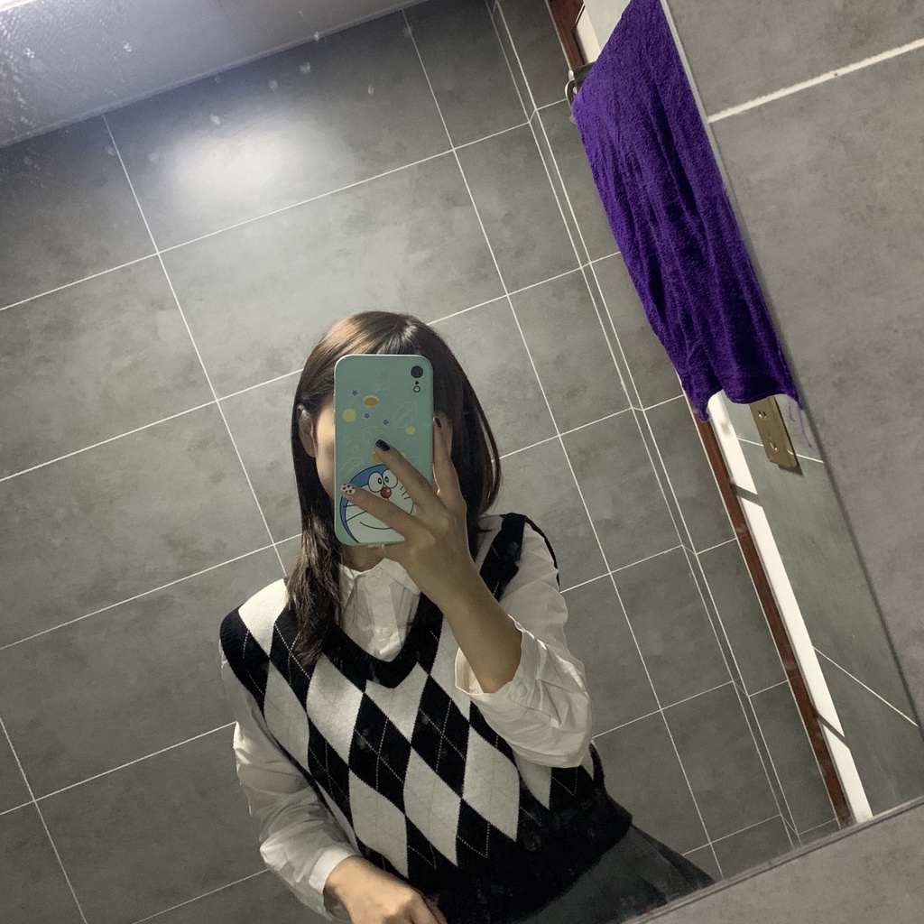 Áo gile nữ len hàn quốc, ghi lê  quả trám cho nữ Shop Haul - AG-G02