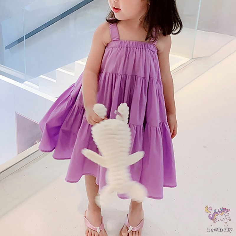 Đầm Chất Liệu Vải Cotton Dễ Thương Xinh Xắn Thời Trang Hàn Quốc Cho Bé