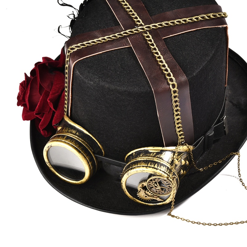 Mũ YOIOI Phong Cách Gothic Halloween Gay Jazz Kèm Kính Bảo Hộ Cho Nam