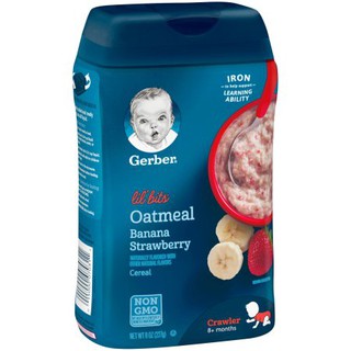 Bột Ăn Dặm Gerber Yến Mạch Chuối Dâu 227g 8m+