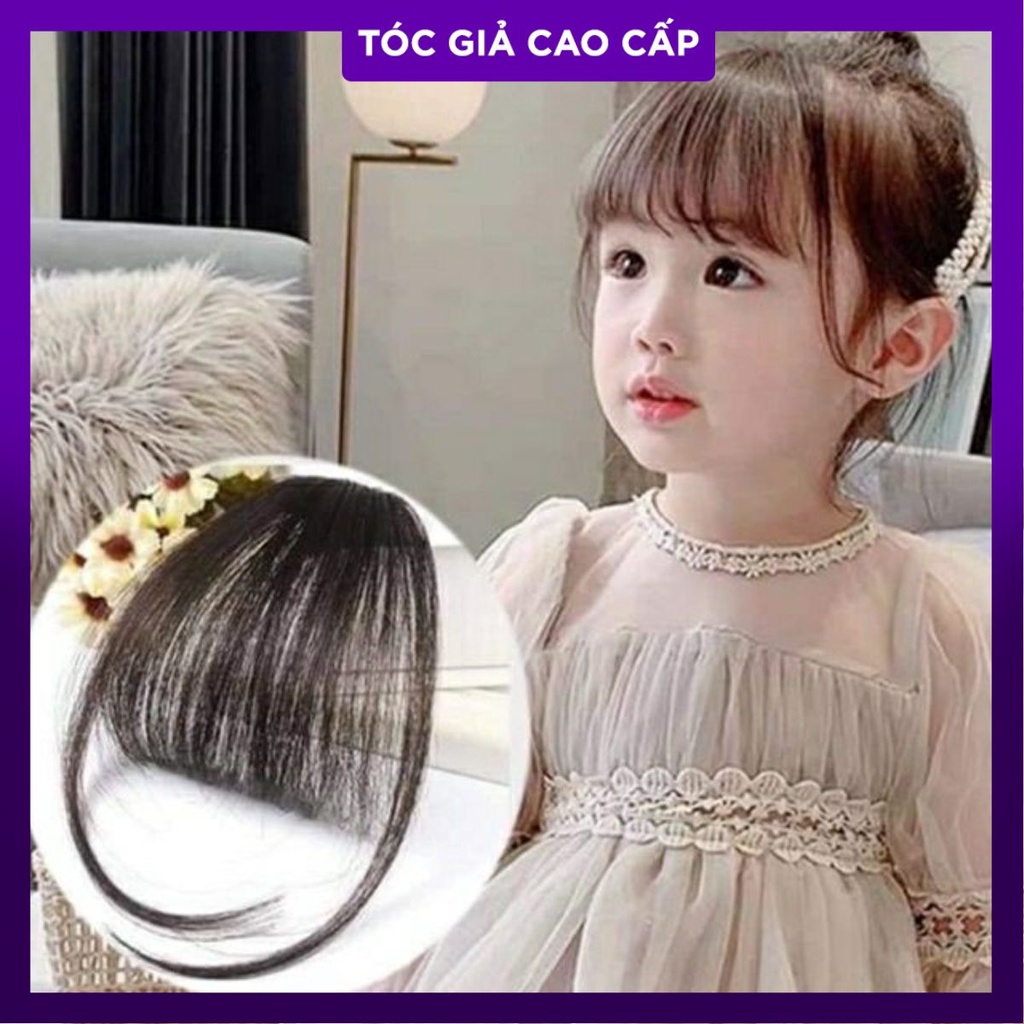 Tóc mái thưa giả cho bé