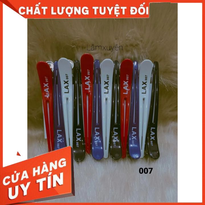 Kẹp mỏ vịt cao cấp để chia tóc LAX vỉ 12 cái FREESHIPchất liệu nhựa siêu bền, thiết kế siêu xinh chuyên dụng cho salon