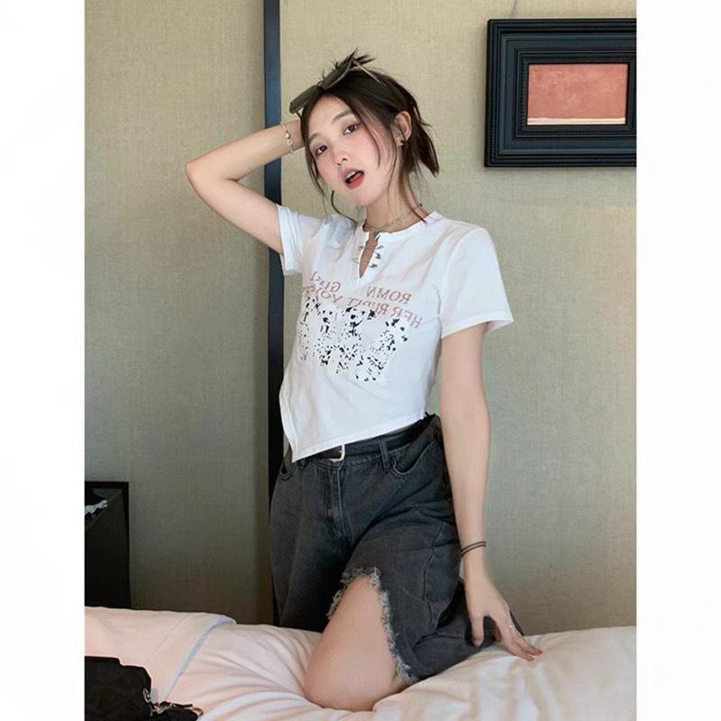 Áo Croptop Body Nữ Tay Ngắn PINKSTORE29, Dáng Ôm In Hình 4 Con Cờ Hó A5461