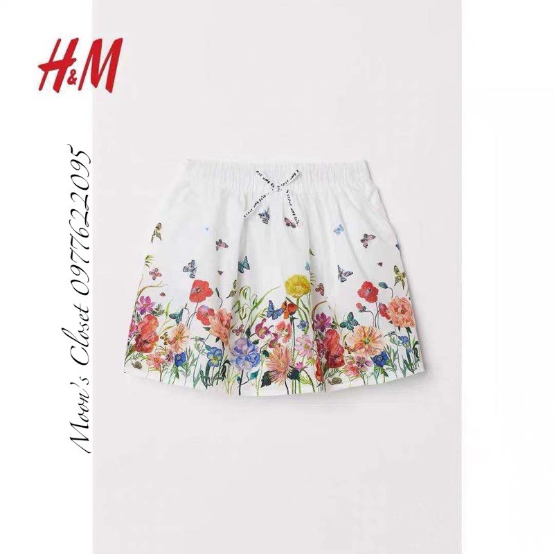 Chân váy hoa HM xuất dư size 1.5/2y-9/10y