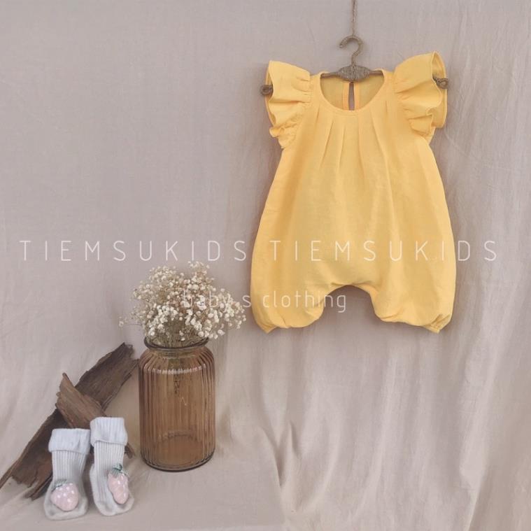 HÀNG TRẺ EM THIẾT KẾ - áo liền quần dáng đùi  nhún vai cánh tiên cho bé gái