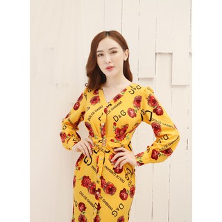 Đầm sơ mi thắt eo