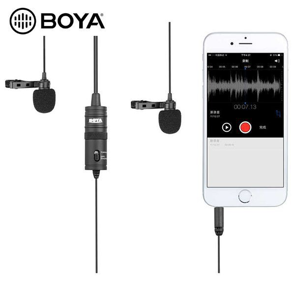 BOYA BY-M1DM Micro Thu Âm Đôi Gài Áo, Micro Cho 2 Người Cùng Lúc Dây Dài 4M