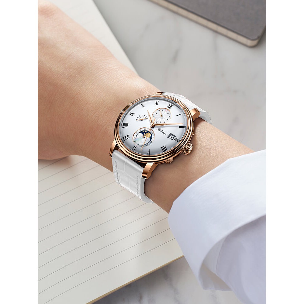 Đồng hồ nữ Lobinni L2075-1 chính hãng thụy sỹ,Kính sapphire ,chống xước,Chống nước 50m ,BH 24 tháng,Máy cơ (Automatic)
