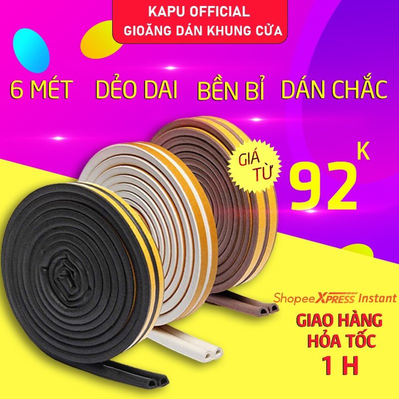 Ron Cách Âm Khung Cửa Chữ D Lớn Độ Dài 6 Mét Màu Nâu