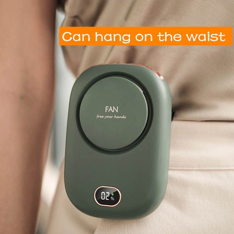 Quạt Mini Cầm Tay Đeo Cổ Thời Trang Bỏ Túi để bàn pin khỏe gió mạnh êm mát kiểu Hàn Quốc mini sạc điện cao cấp