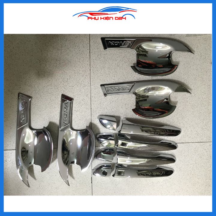 Ốp tay hõm mạ crom Kona 2018-2019-2020-2021-2022-2023 sáng bóng chống trầy bảo vệ cửa xe ô tô