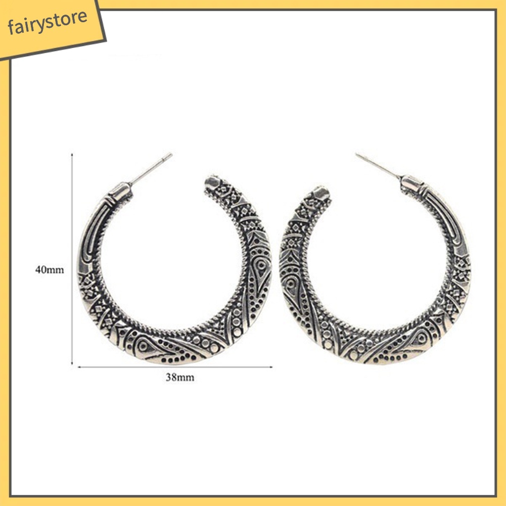 Hoa tai xi bạc phong cách vintage cho nữ