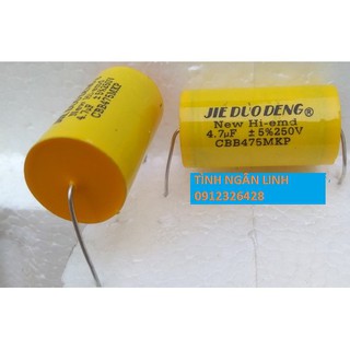 TỤ PHÂN TẦN 4.7MF 250V VÀNG TRÒN - TỤ LOA TREBLE - 10 TU4.7MF250V