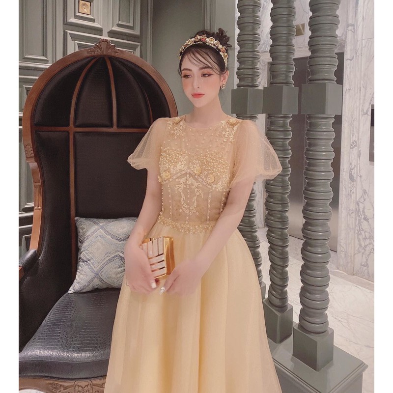 ĐẦM XOÈ CÔNG CHÚA TAY PHỒNG KẾT CƯỜM - MS242VMM MM