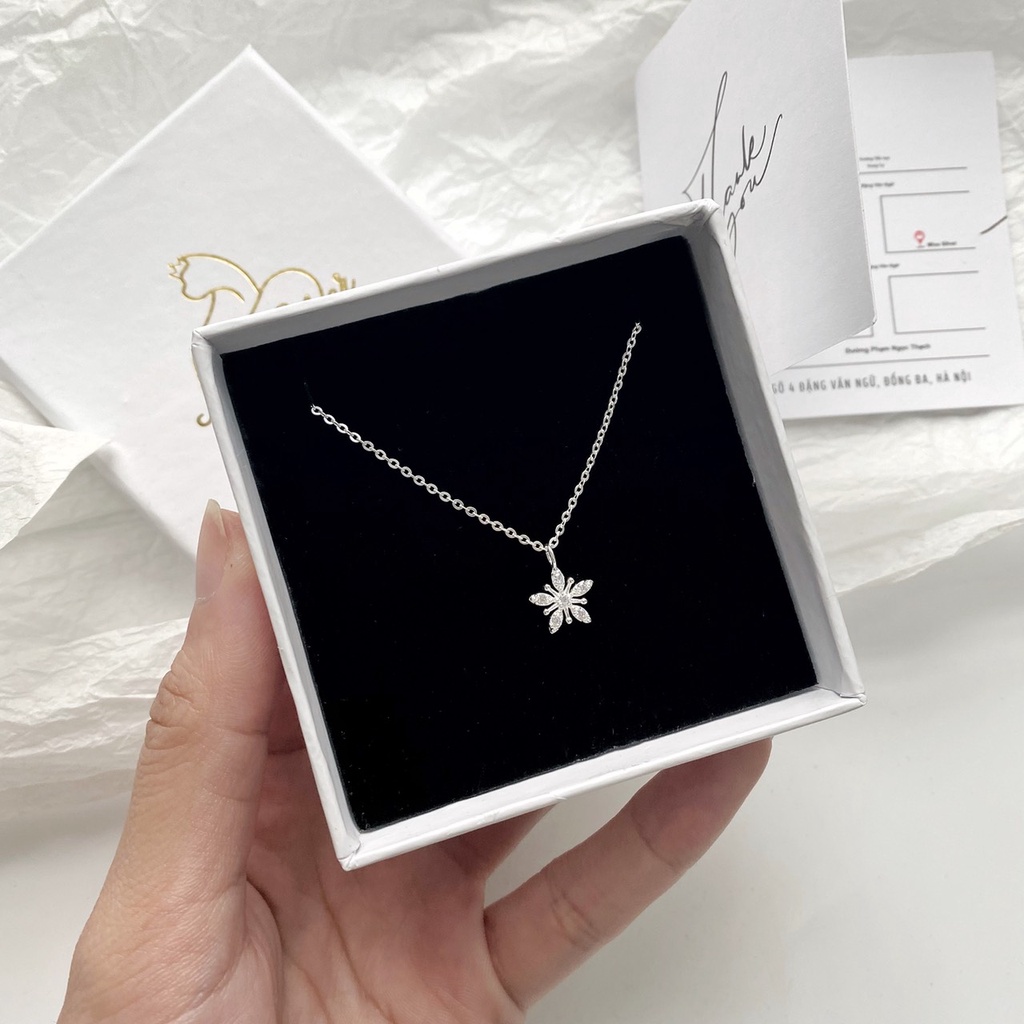 Vòng cổ bạc Miuu Silver, dây chuyền nữ bông tuyết đính đá Snowflakes Necklace