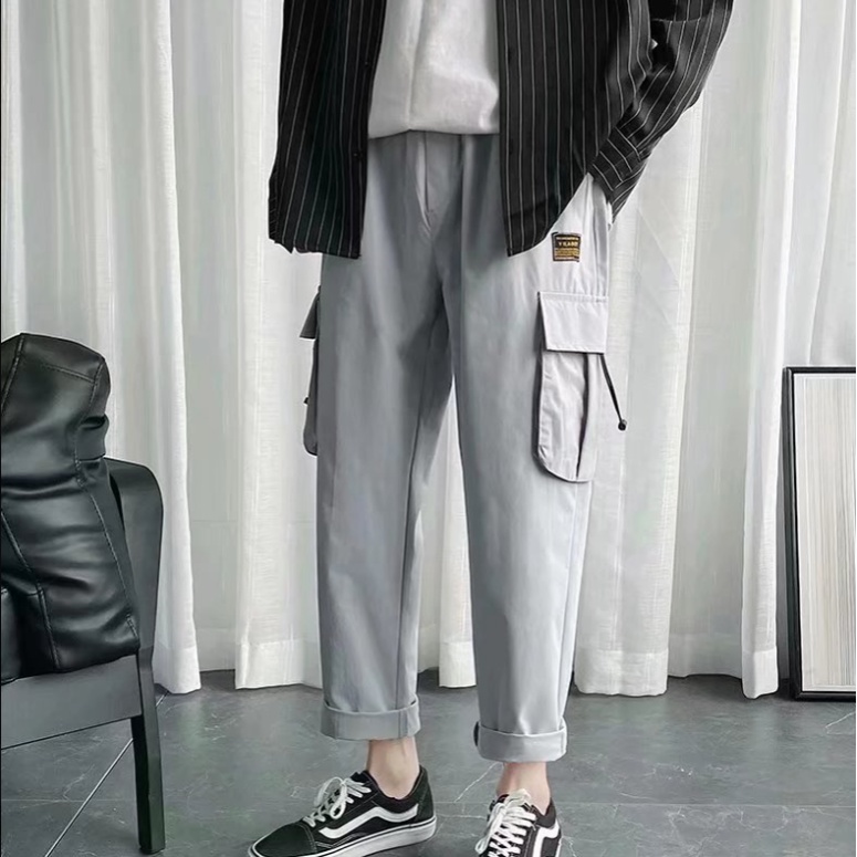 quần jogger nam thời trang quần túi hộp phong cách Hàn Quốc from rộng quần thể thao nam dàifrom rộng unisex quần dài nam thể thao