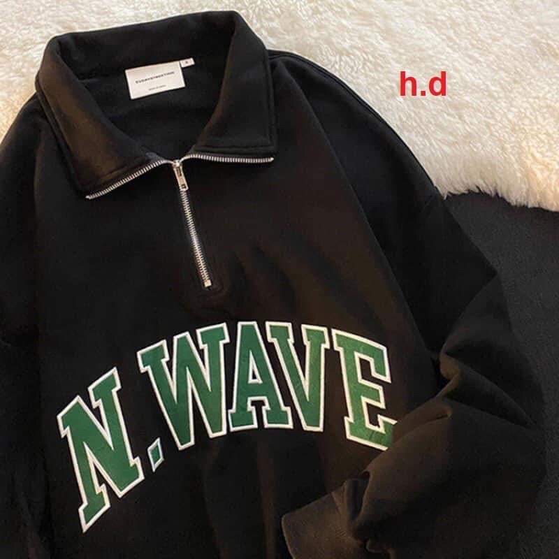 Áo Sweater khoá cổ NWave UlzzangHodie nữ form rộng dài vải nỉ chất đẹp giá rẻ không xù lông hàng quảng châu BST