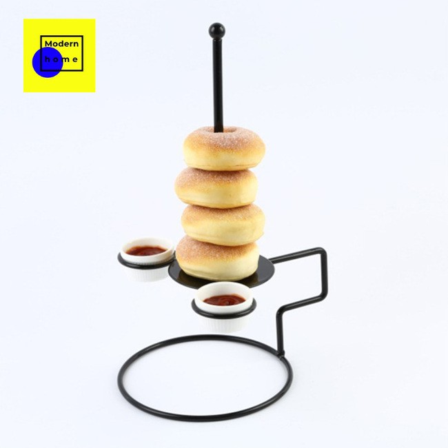 kitchen holder stand black kitchen holder Đế sắt đựng món gà quay bằng sắt có khuôn để chén nước chấm