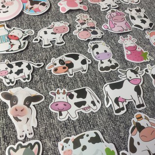 Set 45 Sticker Bò sữa dễ thương dán trang trí