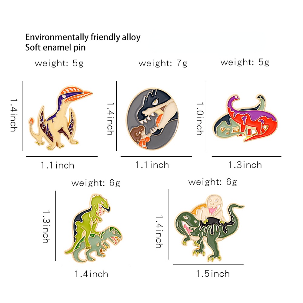 Huy Hiệu Cài Áo Hình Khủng Long Hoạt Hình Ngộ Nghĩnh