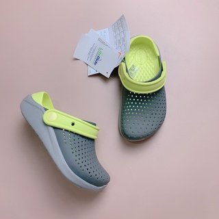 Sục crocs Literide - màu ghi quai cốm