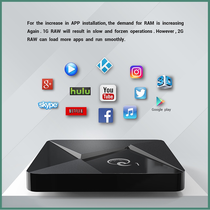 MINI Q1 Android tivi box 2GRAM +16GROM Android 10.1 Smart tv box giá rẻ - Hàng xịn