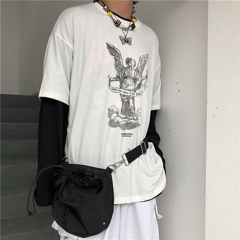 Túi Đeo Chéo Màu Trơn Phong Cách Retro Thời Trang