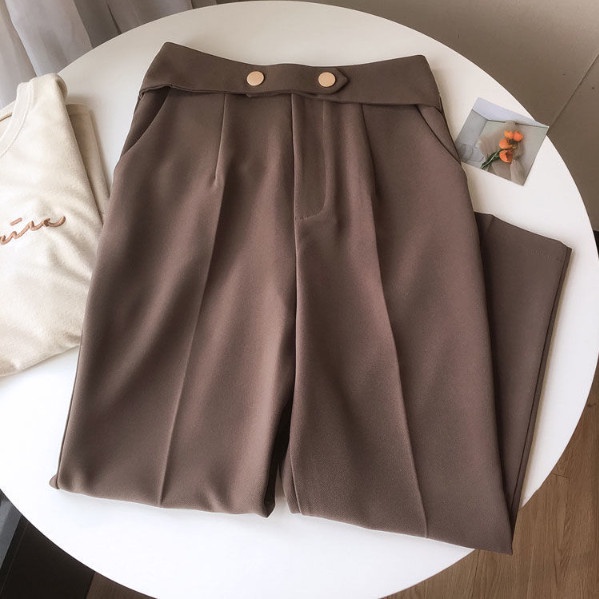 Quần Baggy Nữ Lưng Cao Phối Đai, Khuy Sắt Lạ Mắt, Chất Vải Tuyết Mưa Loại 1, 4 Màu Dễ Phối, Q04 - Kila fashions.vn