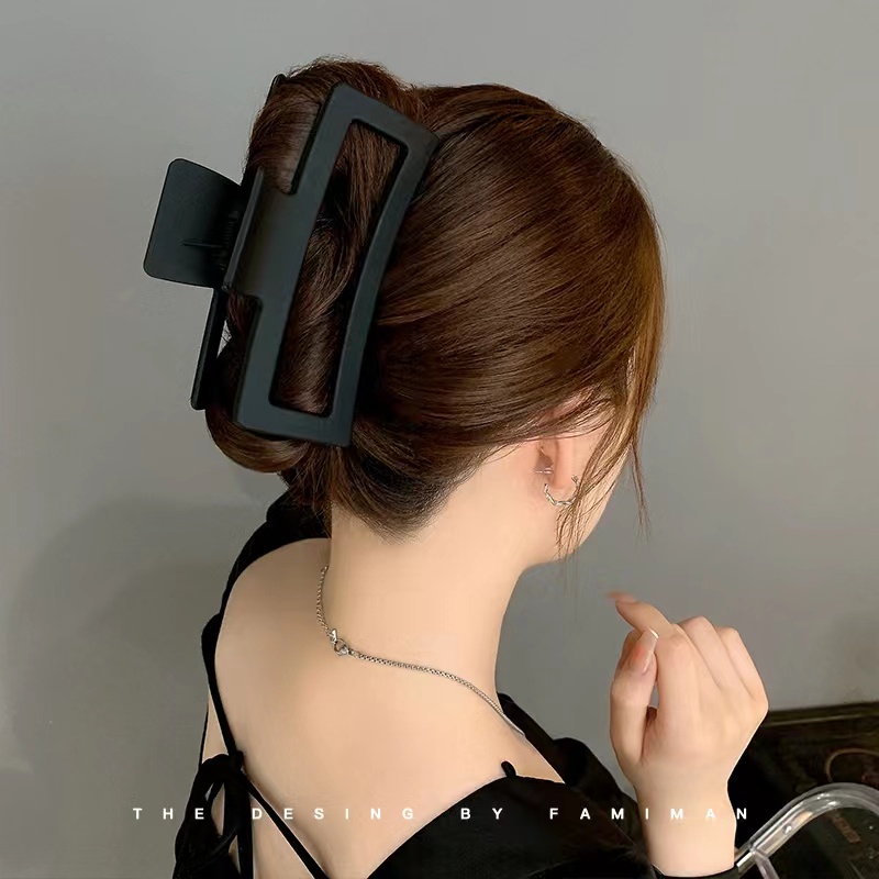 Kẹp Tóc Hình Chữ Nhật Màu Trà Sữa 12.5cm Phong Cách Hàn Quốc 2022