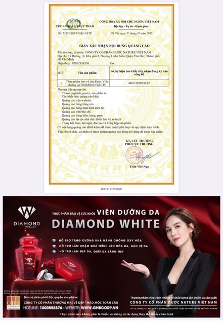 VIÊN UỐNG TRẮNG DA DIAMOND WHITE NGỌC TRINH